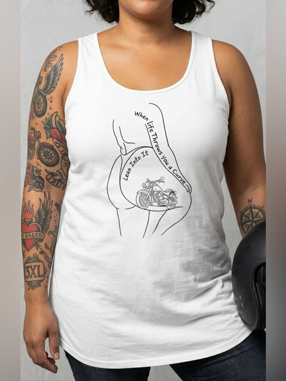 Custom Biker Graphic Plus Size Tank Top XL-3XL - Thicc - Curvy - Body Positive